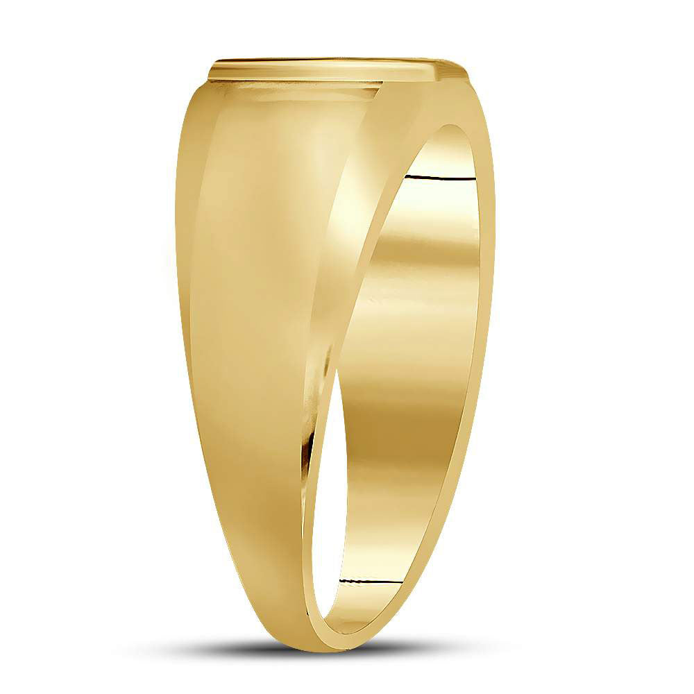 10kt Yellow Gold Mens Round Diamond Cross Band Ring 1/20 Cttw 10 Daisy Joyeria