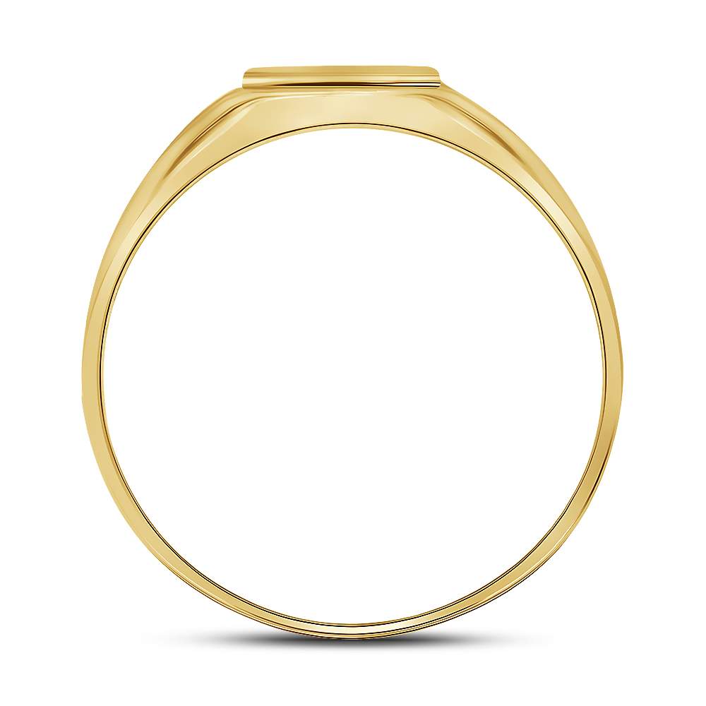 10kt Yellow Gold Mens Round Diamond Cross Band Ring 1/20 Cttw 10 Daisy Joyeria