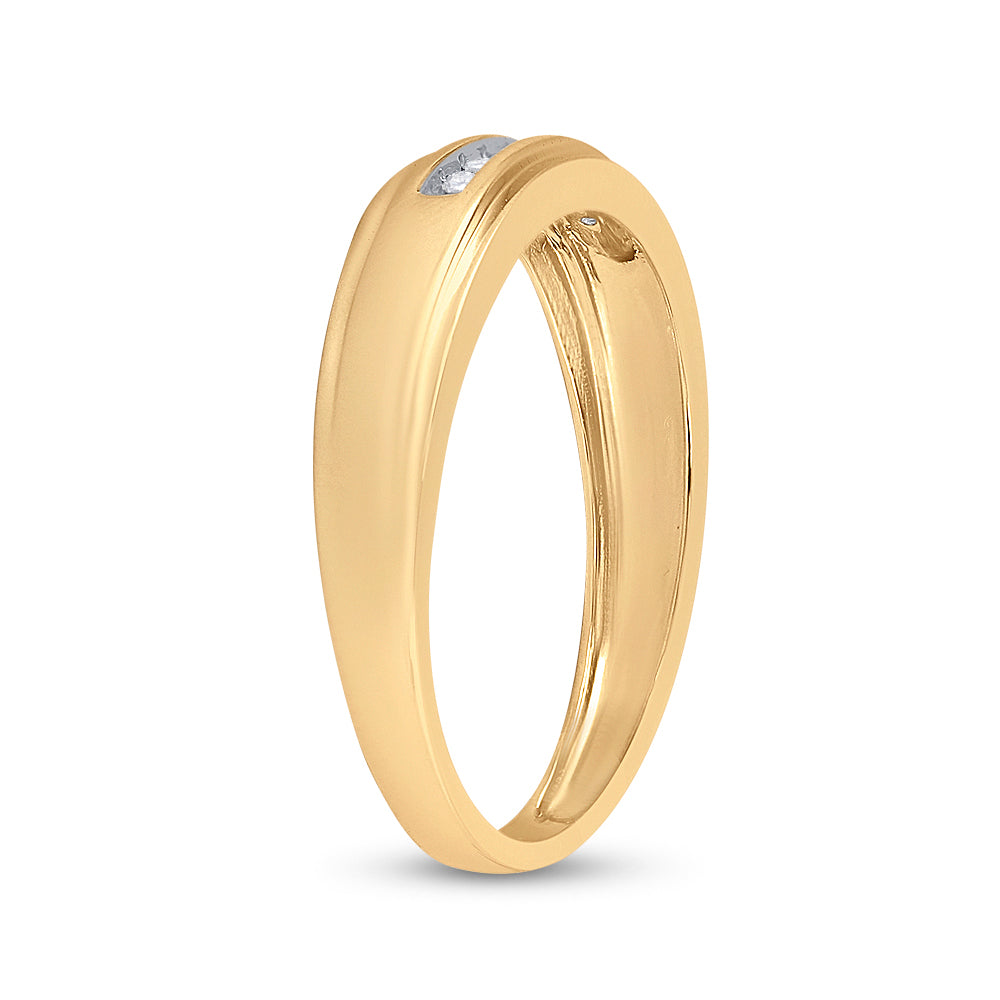 14kt Yellow Gold Mens Round Diamond Channel-set Wedding Anniversary Band Ring 1/12 Cttw 10 Daisy Joyeria
