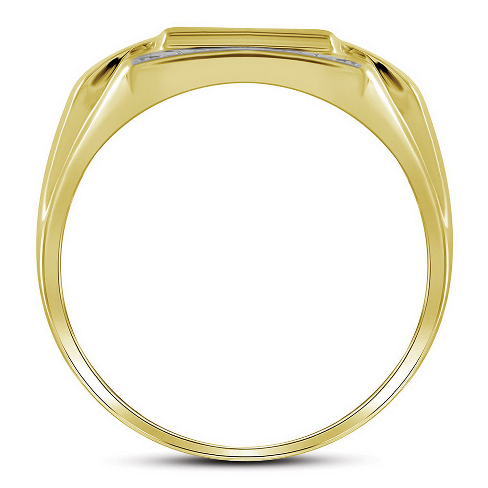 10kt Yellow Gold Mens Round Diamond Square Cluster Ring 1/3 Cttw 10 Daisy Joyeria