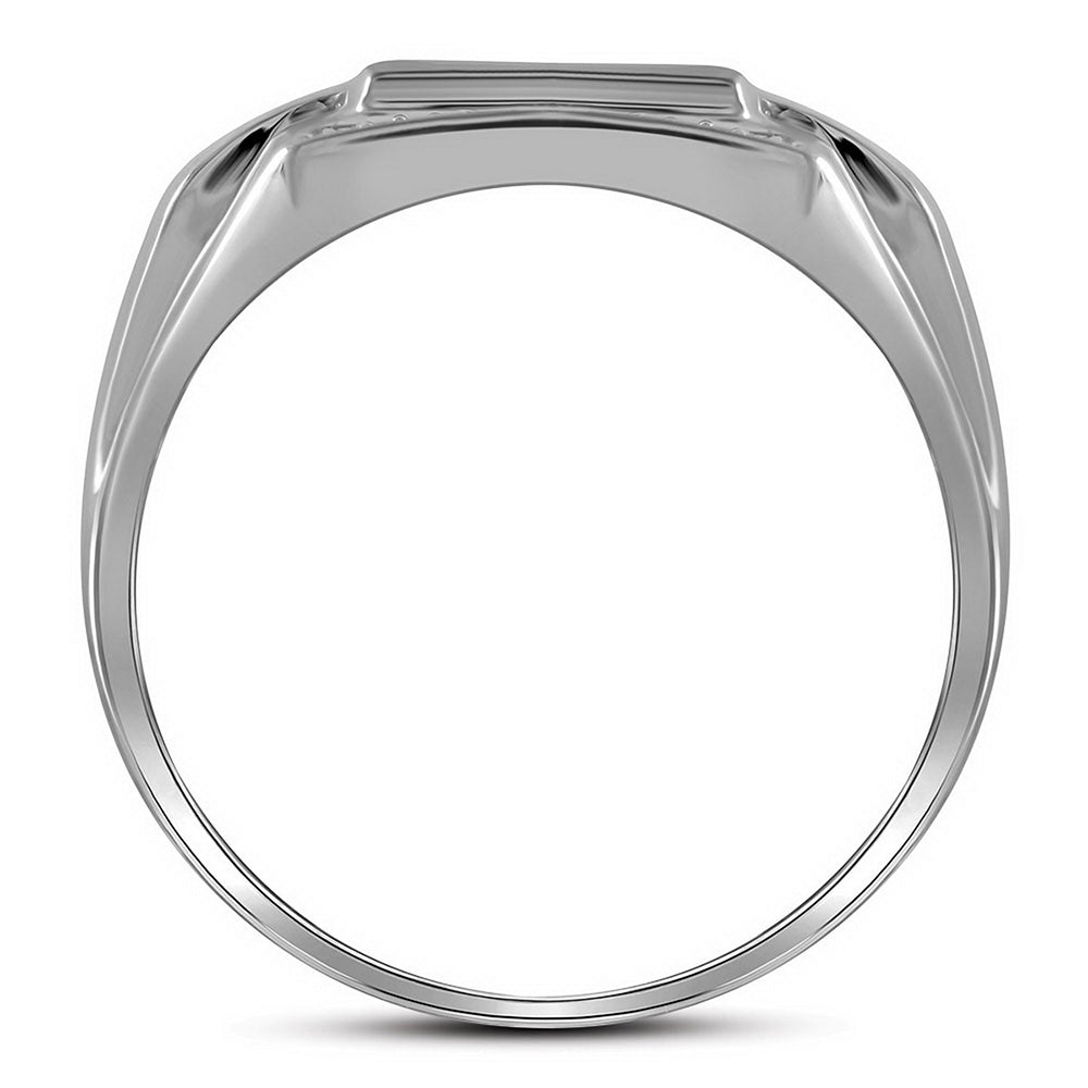10kt White Gold Mens Round Diamond Square Cluster Ring 1/3 Cttw 10 Daisy Joyeria
