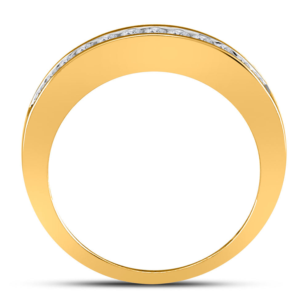 14kt Yellow Gold Womens Round Channel-set Diamond Single Row Wedding Band 1/4 Cttw 7 Daisy Joyeria