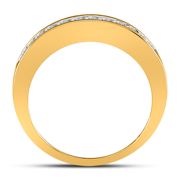 14kt Yellow Gold Womens Round Channel-set Diamond Single Row Wedding Band 1/4 Cttw 7 Daisy Joyeria