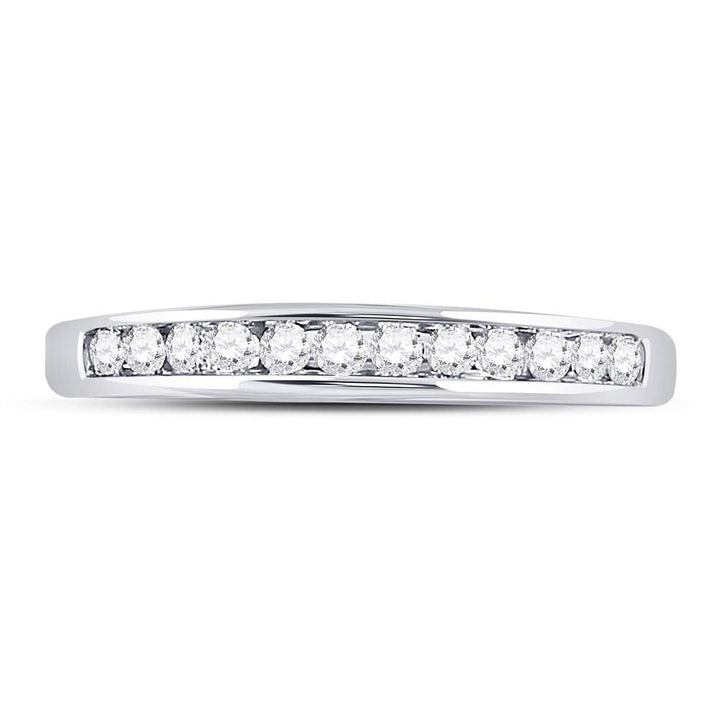 14kt White Gold Womens Round Diamond Wedding Channel Set Band 1/4 Cttw 7 Daisy Joyeria