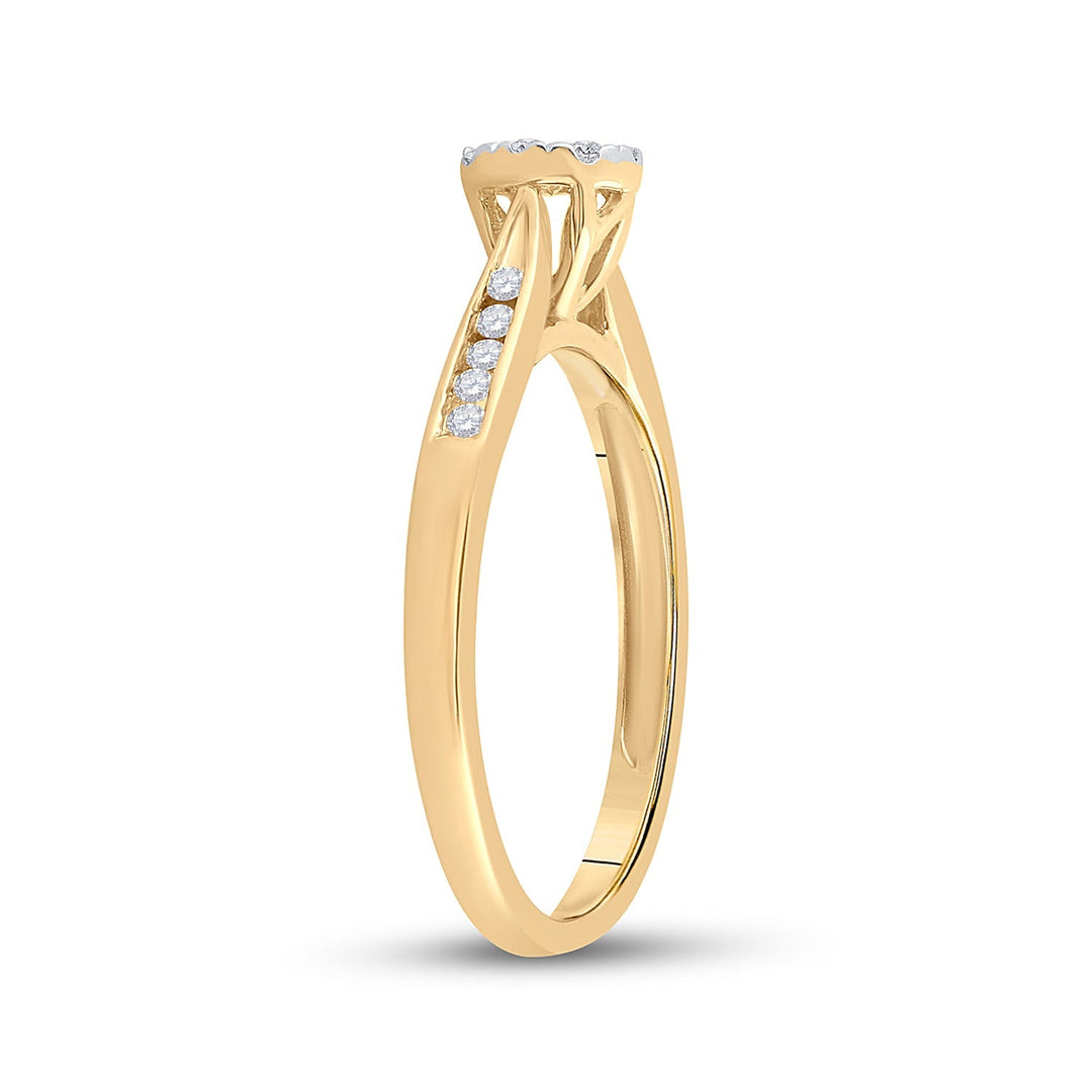 14kt Yellow Gold Womens Round Diamond Cluster Bridal Wedding Engagement Ring 1/4 Cttw 7 Daisy Joyeria