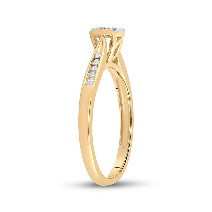 14kt Yellow Gold Womens Round Diamond Cluster Bridal Wedding Engagement Ring 1/4 Cttw 7 Daisy Joyeria