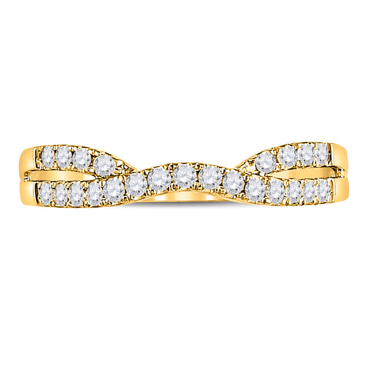 14kt Yellow Gold Womens Round Diamond Contour Enhancer Wedding Band 1/4 Cttw 7 Daisy Joyeria