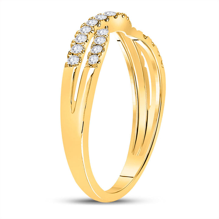 14kt Yellow Gold Womens Round Diamond Contour Enhancer Wedding Band 1/4 Cttw 7 Daisy Joyeria