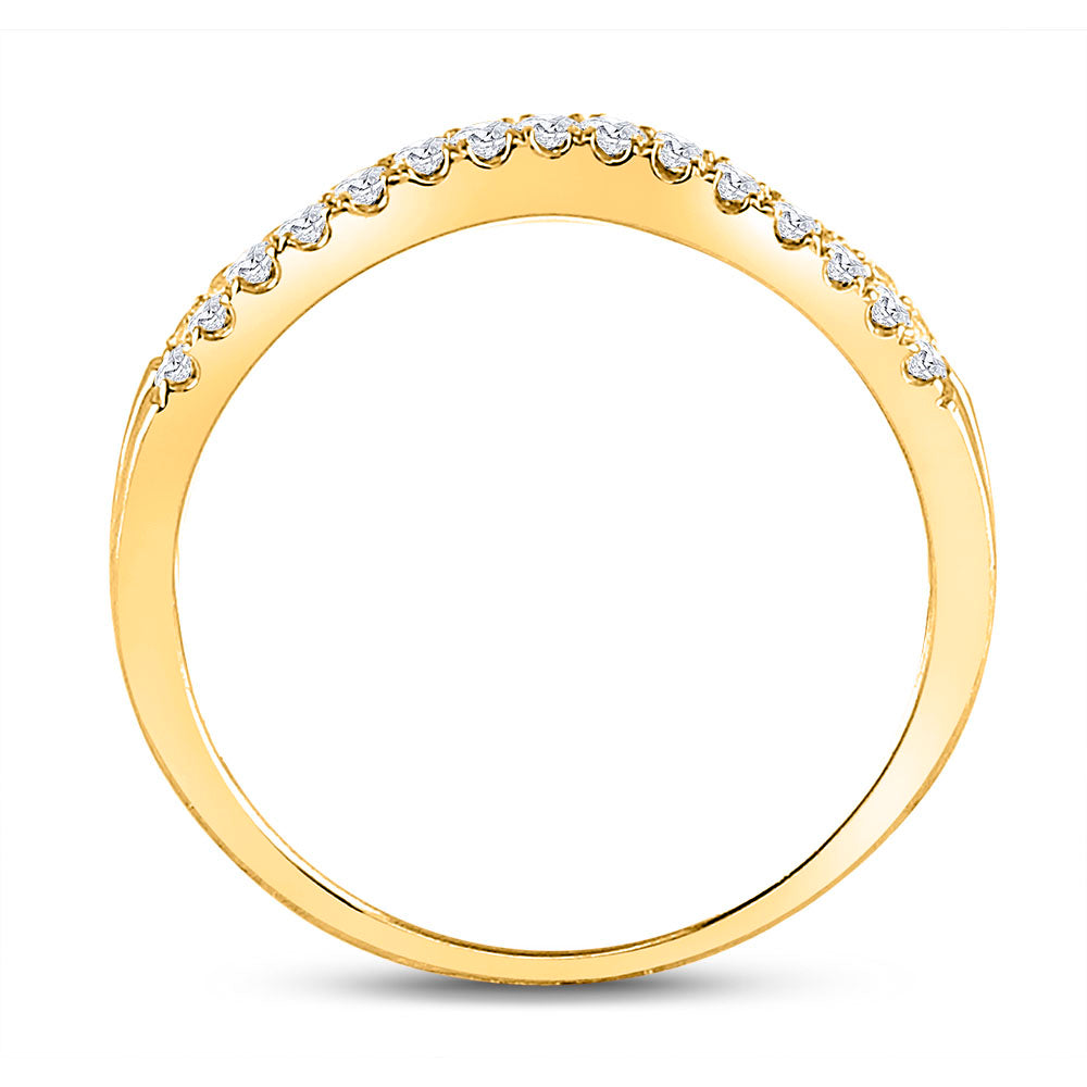 14kt Yellow Gold Womens Round Diamond Contour Enhancer Wedding Band 1/4 Cttw 7 Daisy Joyeria