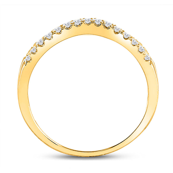 14kt Yellow Gold Womens Round Diamond Contour Enhancer Wedding Band 1/4 Cttw 7 Daisy Joyeria