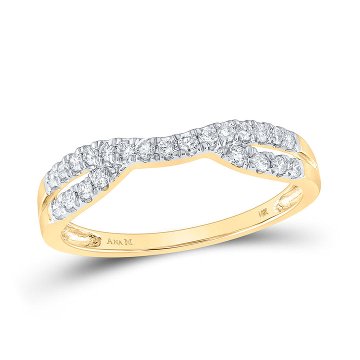 14kt Yellow Gold Womens Round Diamond Contour Enhancer Wedding Band 1/4 Cttw 7 Daisy Joyeria