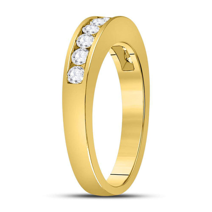 14kt Yellow Gold Womens Round Diamond Wedding Channel Set Band 1/2 Cttw 7 Daisy Joyeria