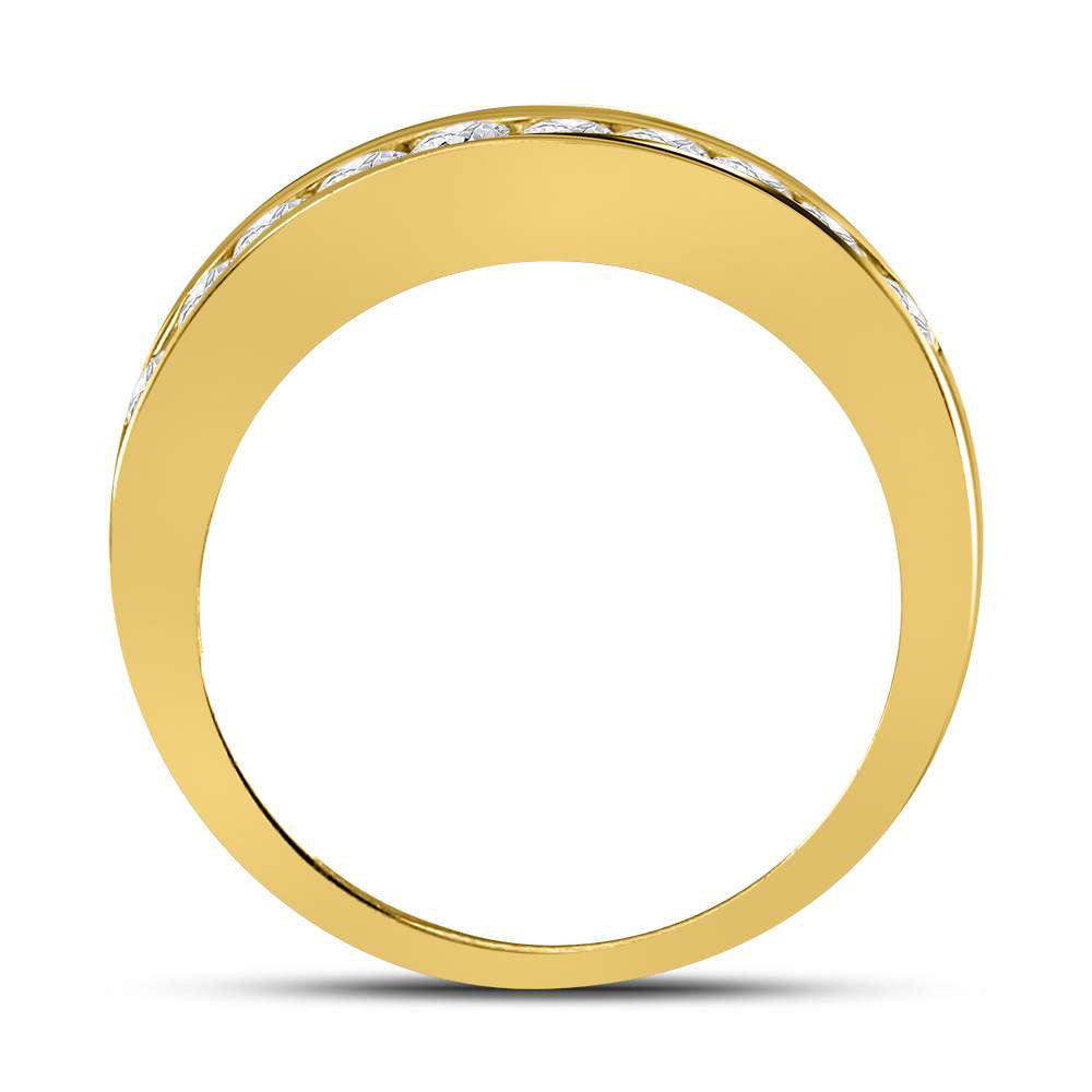 14kt Yellow Gold Womens Round Diamond Wedding Channel Set Band 1/2 Cttw 7 Daisy Joyeria