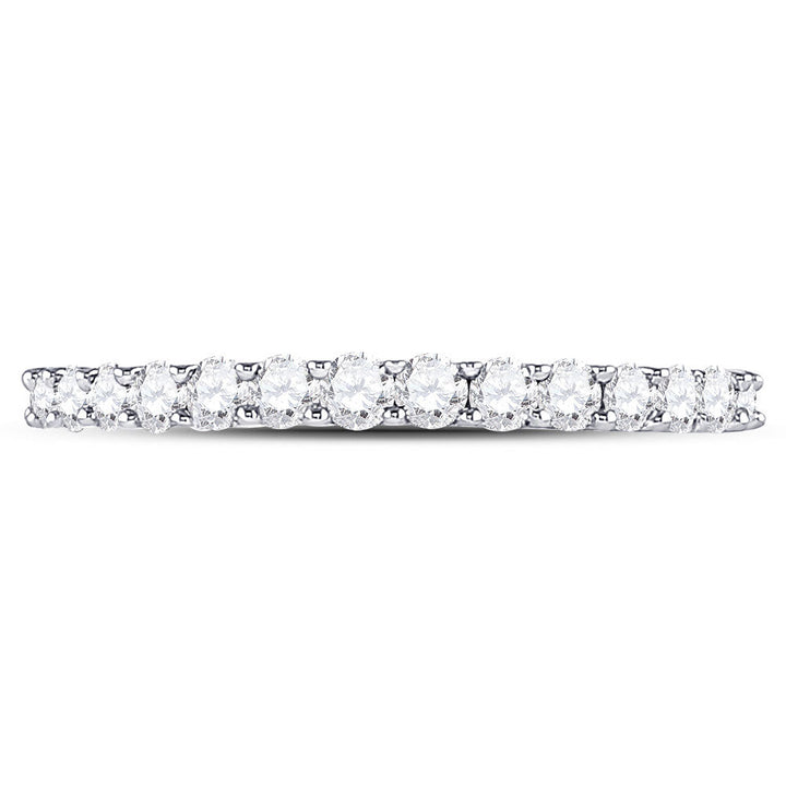 14kt White Gold Womens Round Diamond Wedding Anniversary Band 1/2 Cttw 7 Daisy Joyeria