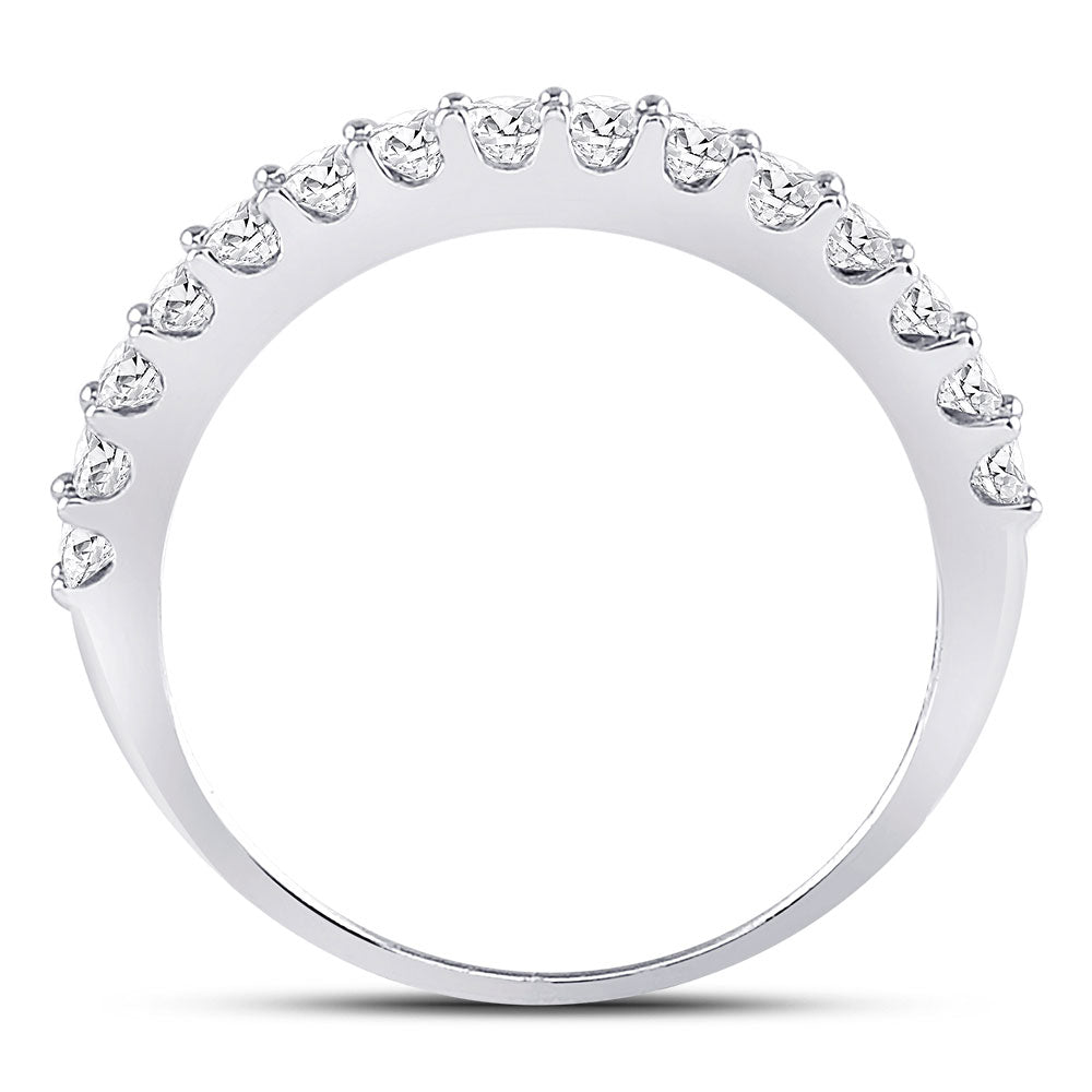 14kt White Gold Womens Round Diamond Wedding Anniversary Band 1/2 Cttw 7 Daisy Joyeria
