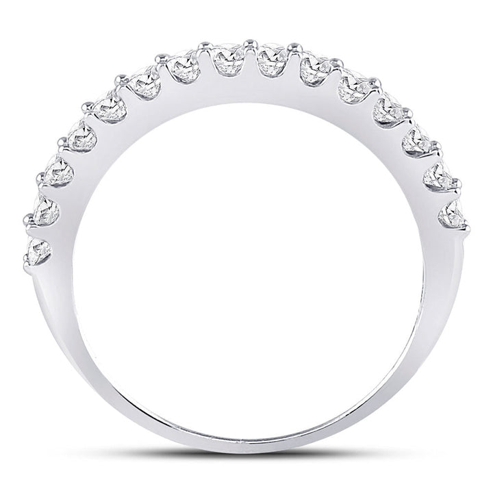 14kt White Gold Womens Round Diamond Wedding Anniversary Band 1/2 Cttw 7 Daisy Joyeria