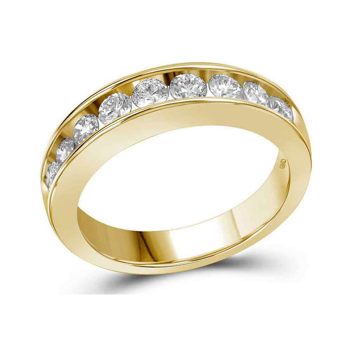 14kt Yellow Gold Womens Round Diamond Wedding Channel Set Band 1.00 Cttw 7 Daisy Joyeria