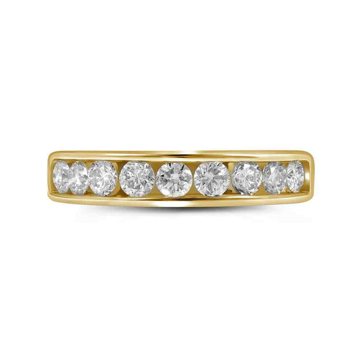 14kt Yellow Gold Womens Round Diamond Wedding Channel Set Band 1.00 Cttw 7 Daisy Joyeria