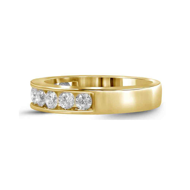 14kt Yellow Gold Womens Round Diamond Wedding Channel Set Band 1.00 Cttw 7 Daisy Joyeria