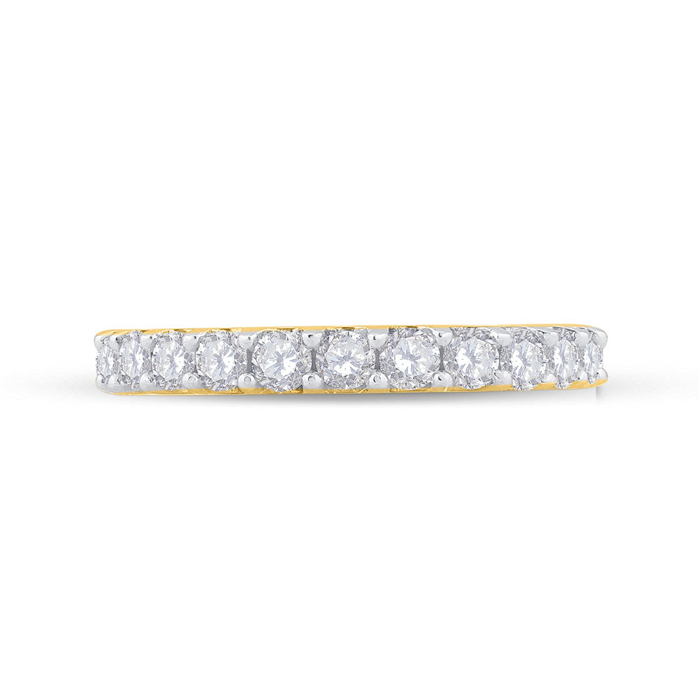 14kt Yellow Gold Womens Round Diamond Wedding Anniversary Band 1.00 Cttw 7 Daisy Joyeria