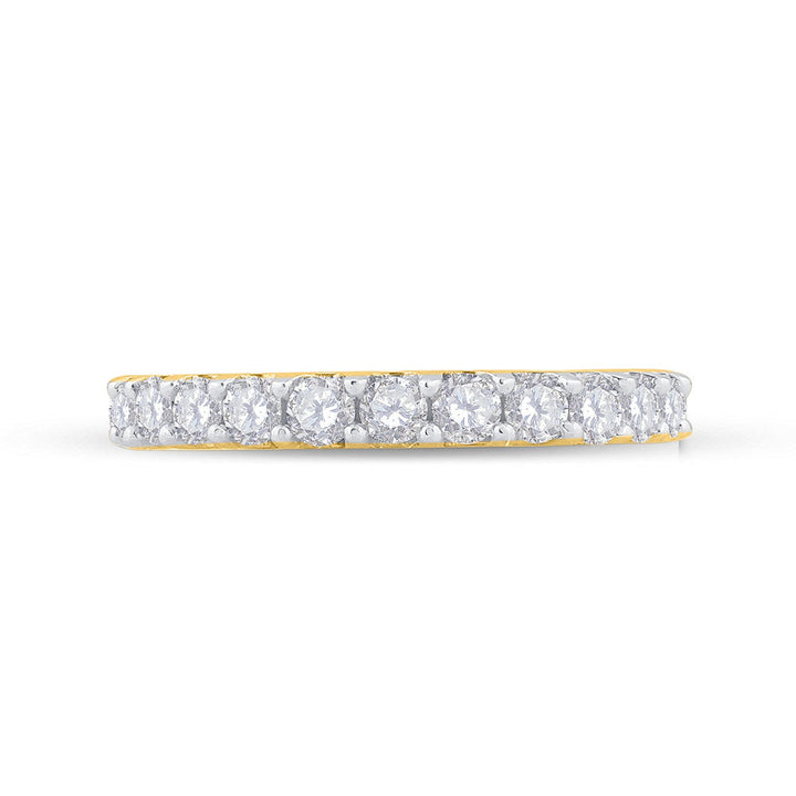14kt Yellow Gold Womens Round Diamond Wedding Anniversary Band 1.00 Cttw 7 Daisy Joyeria