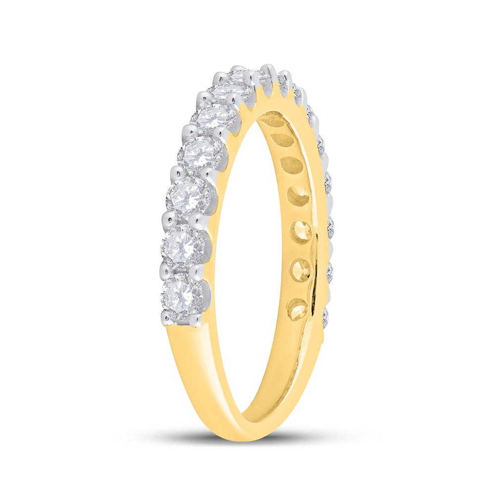 14kt Yellow Gold Womens Round Diamond Wedding Anniversary Band 1.00 Cttw 7 Daisy Joyeria
