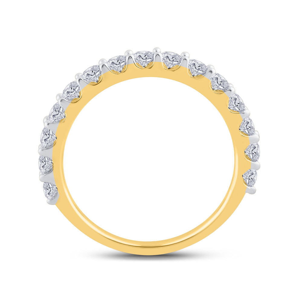 14kt Yellow Gold Womens Round Diamond Wedding Anniversary Band 1.00 Cttw 7 Daisy Joyeria