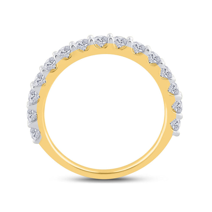 14kt Yellow Gold Womens Round Diamond Wedding Anniversary Band 1.00 Cttw 7 Daisy Joyeria