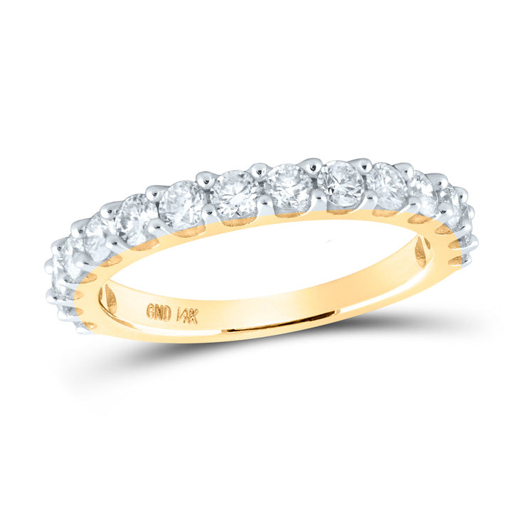 14kt Yellow Gold Womens Round Diamond Wedding Anniversary Band 1.00 Cttw 7 Daisy Joyeria