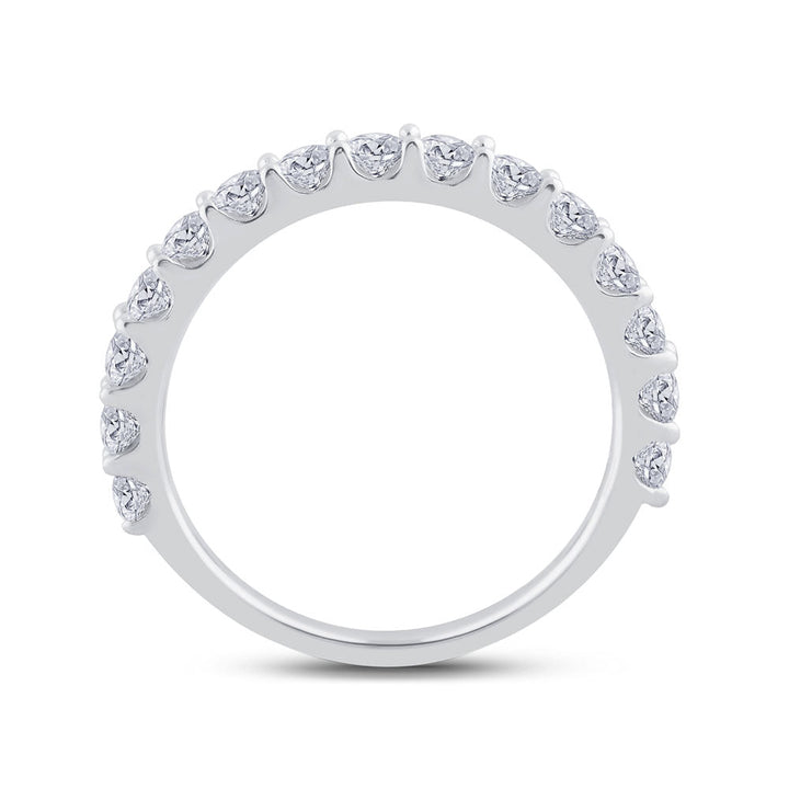 14kt White Gold Womens Round Pave-set Diamond Single Row Wedding Band 1.00 Cttw 7 Daisy Joyeria