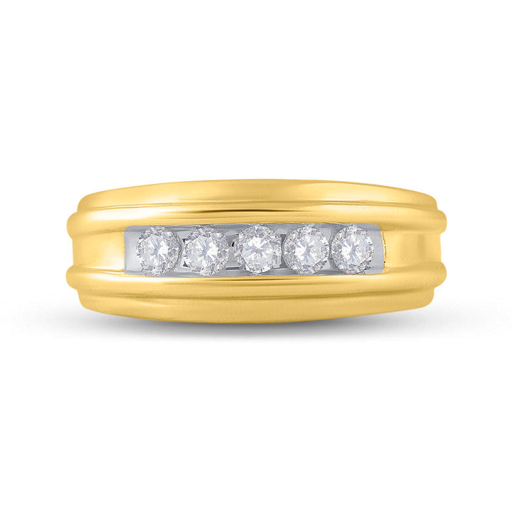 14kt Yellow Gold Mens Round Diamond Wedding Channel Set Band Ring 1/2 Cttw 10 Daisy Joyeria