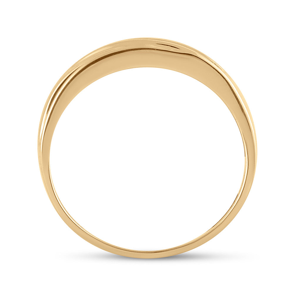 14kt Yellow Gold Mens Round Channel-set Diamond Wedding Anniversary Band Ring 1/4 Cttw 10 Daisy Joyeria