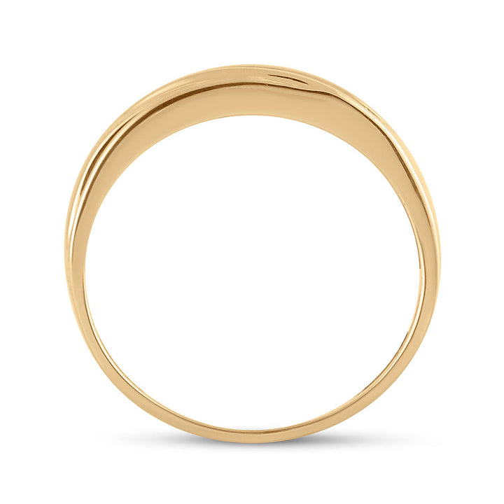 14kt Yellow Gold Mens Round Channel-set Diamond Wedding Anniversary Band Ring 1/4 Cttw 10 Daisy Joyeria