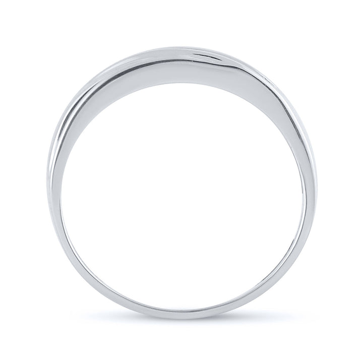 10kt White Gold Mens Round Channel-set Diamond Single Row Wedding Band Ring 1/4 Cttw 10 Daisy Joyeria