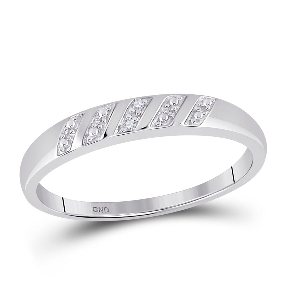 Sterling Silver His Hers Round Diamond Cluster Matching Bridal Wedding Ring Band Set 1/10 Cttw 7 Daisy Joyeria