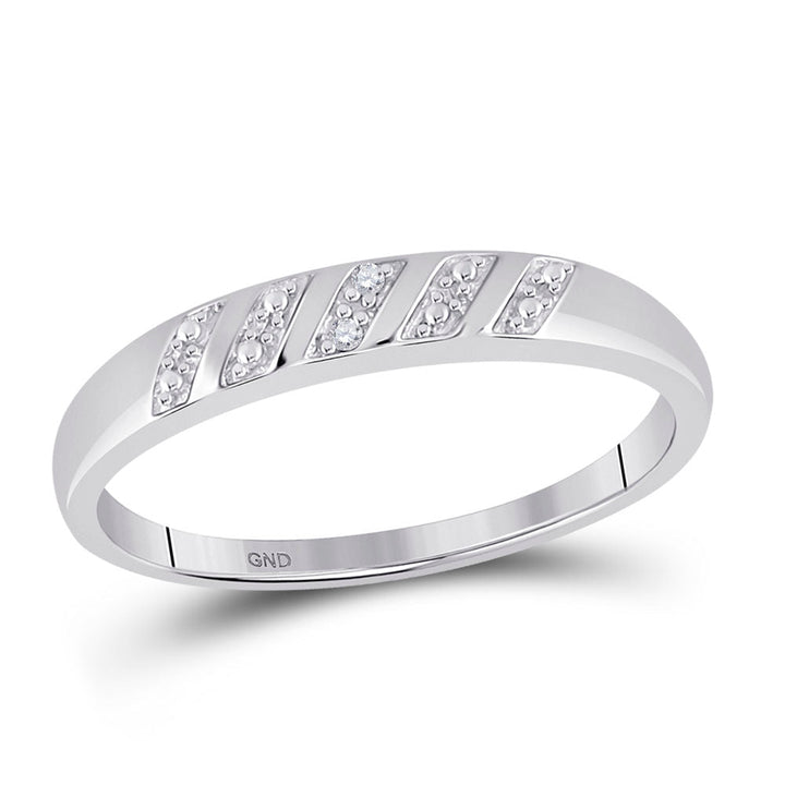Sterling Silver His Hers Round Diamond Cluster Matching Bridal Wedding Ring Band Set 1/10 Cttw 7 Daisy Joyeria