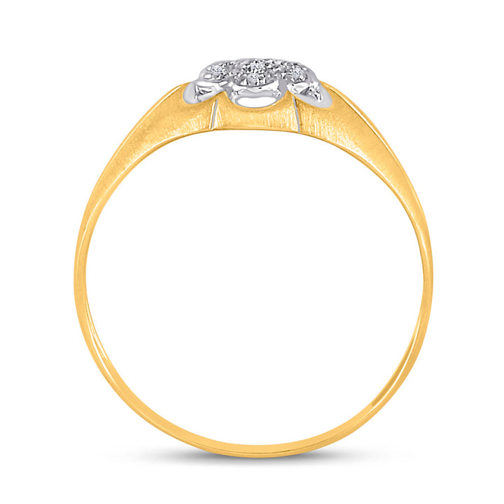 10kt Yellow Gold Mens Round Diamond Cluster Ring .02 Cttw 10 Daisy Joyeria