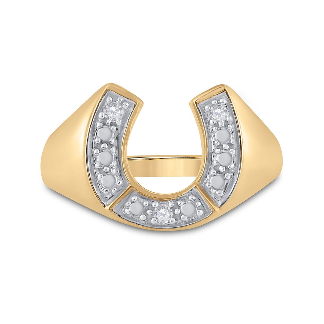 0.01CTW-DIA HORSE-SHOE MENS RING 10 Daisy Joyeria