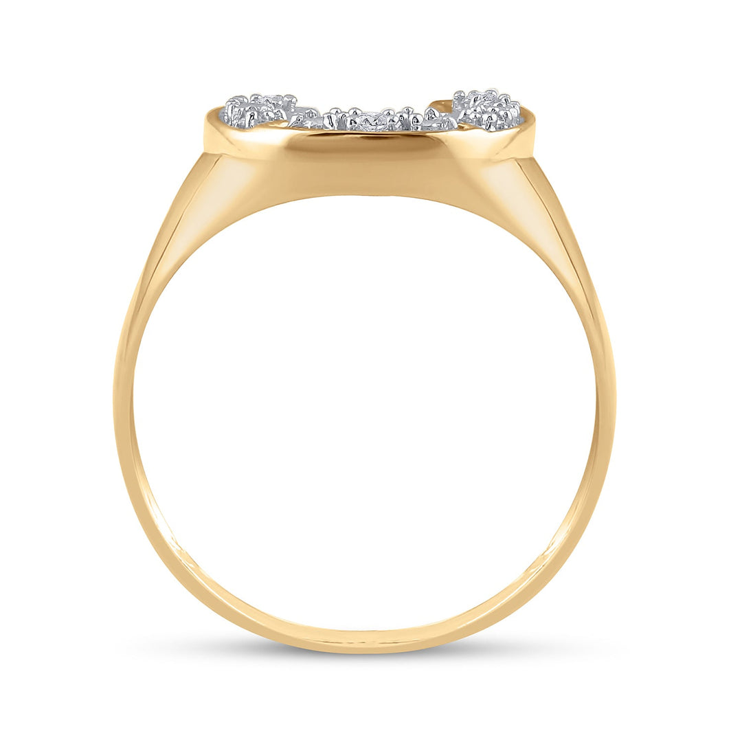 0.01CTW-DIA HORSE-SHOE MENS RING 10 Daisy Joyeria