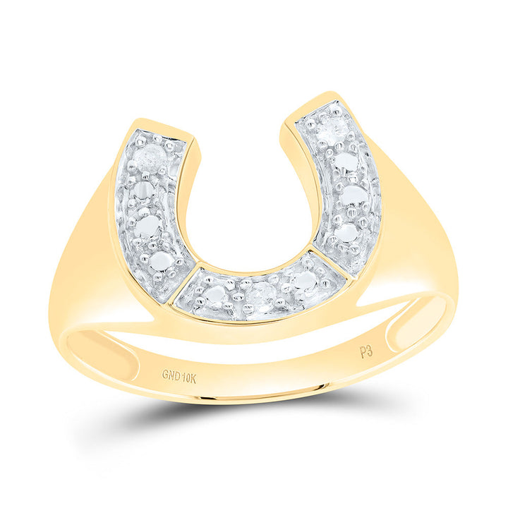 0.01CTW-DIA HORSE-SHOE MENS RING 10 Daisy Joyeria