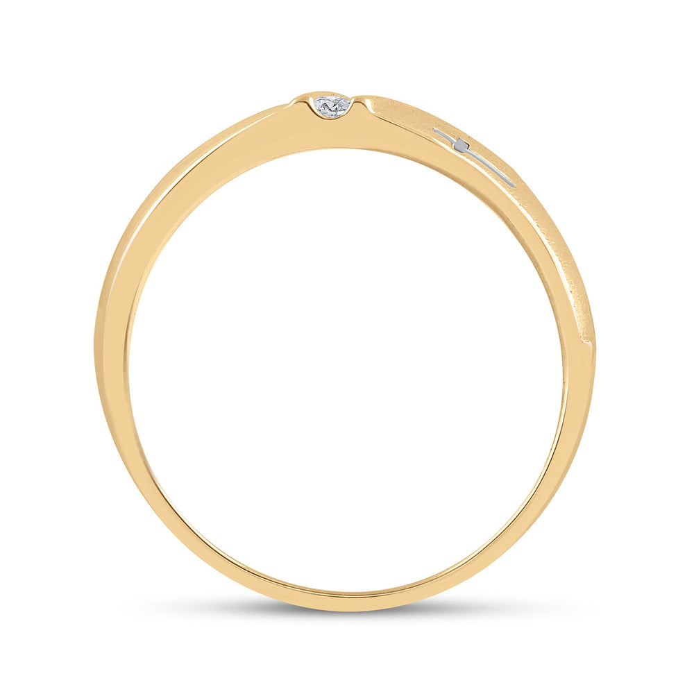 14kt Yellow Gold Mens Round Diamond Double Cross Wedding Band Ring 1/20 Cttw 10 Daisy Joyeria