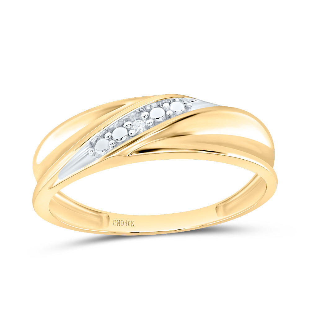 10kt Yellow Gold Mens Round Diamond Band Ring .02 Cttw 10 Daisy Joyeria