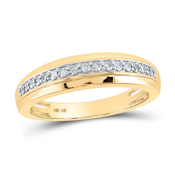 10kt Yellow Gold His Hers Princess Diamond Cluster Matching Bridal Wedding Ring Band Set 3/4 Cttw 7 Daisy Joyeria