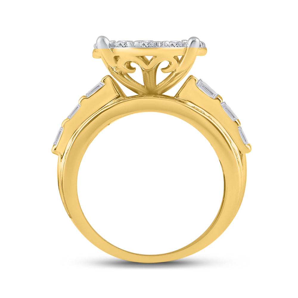 CINDYÂS DREAM COLLECTION (MAKE YOUR FAIRY TALE DREAMS COME TRUE) 10kt White Gold Round Diamond Cluster Bridal Wedding Engageme 7 Daisy Joyeria
