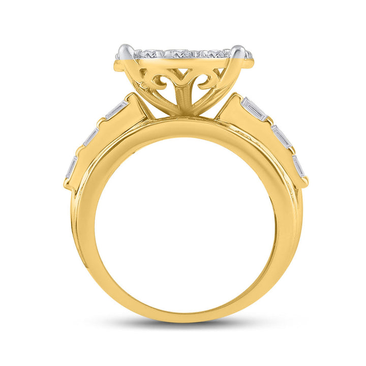 CINDYÂS DREAM COLLECTION (MAKE YOUR FAIRY TALE DREAMS COME TRUE) 10kt White Gold Round Diamond Cluster Bridal Wedding Engageme 7 Daisy Joyeria