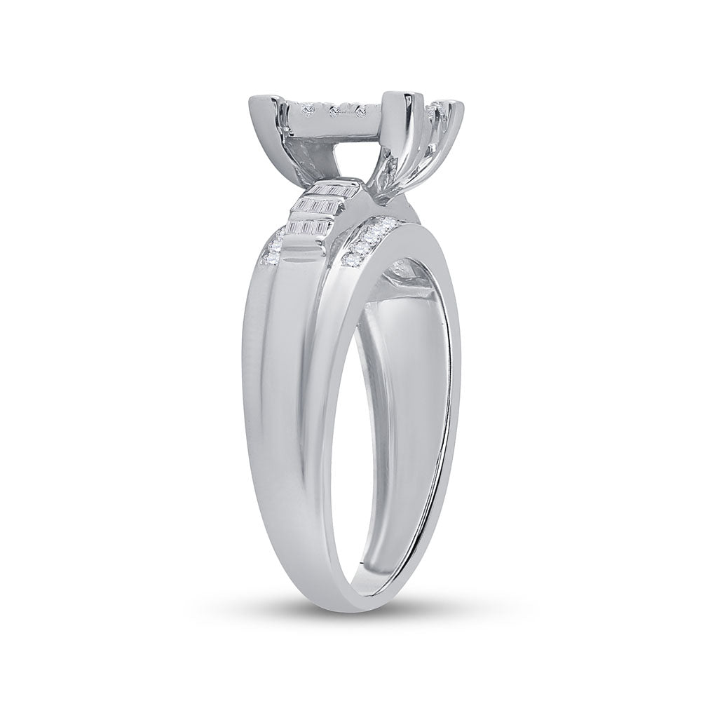 10kt White Gold Womens Round Diamond Cindys Dream Cluster Bridal Wedding Engagement Ring 1/2 Cttw 7 Daisy Joyeria