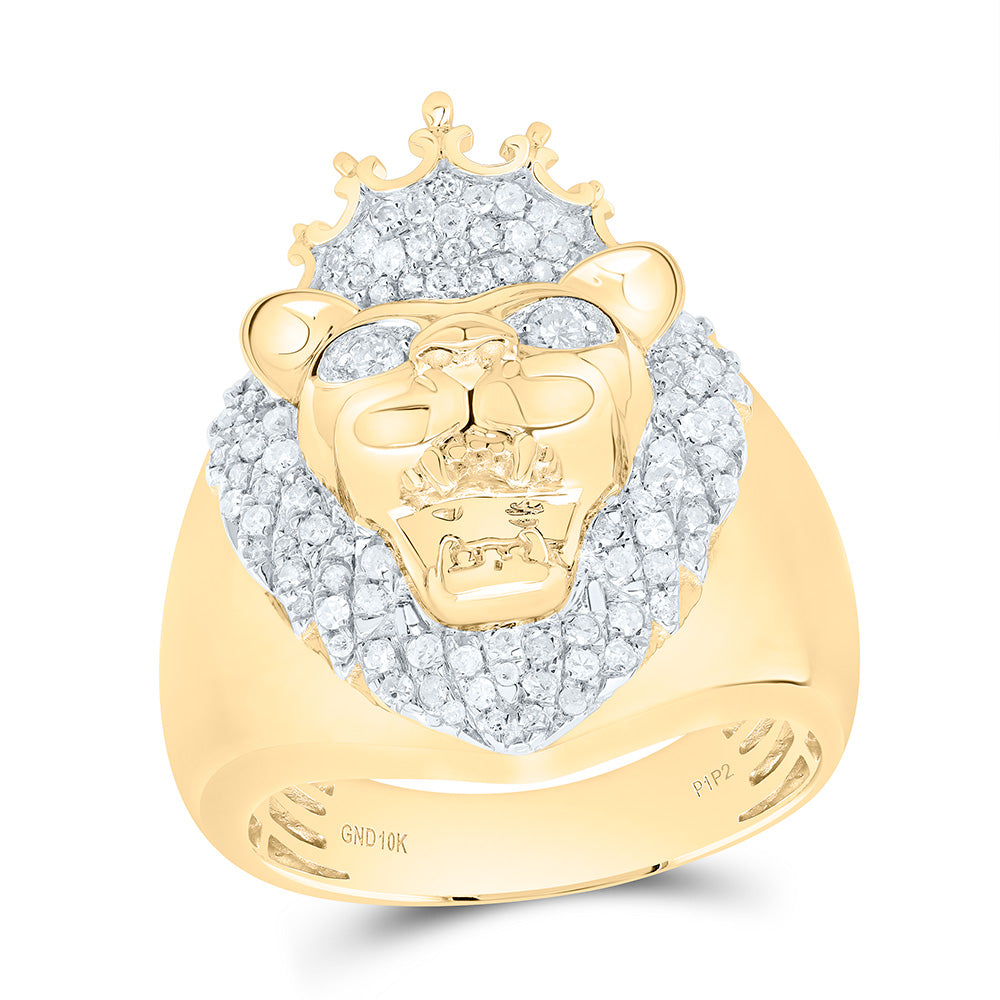 5/8CT-DIA P1 MENS LION RING 10 Daisy Joyeria