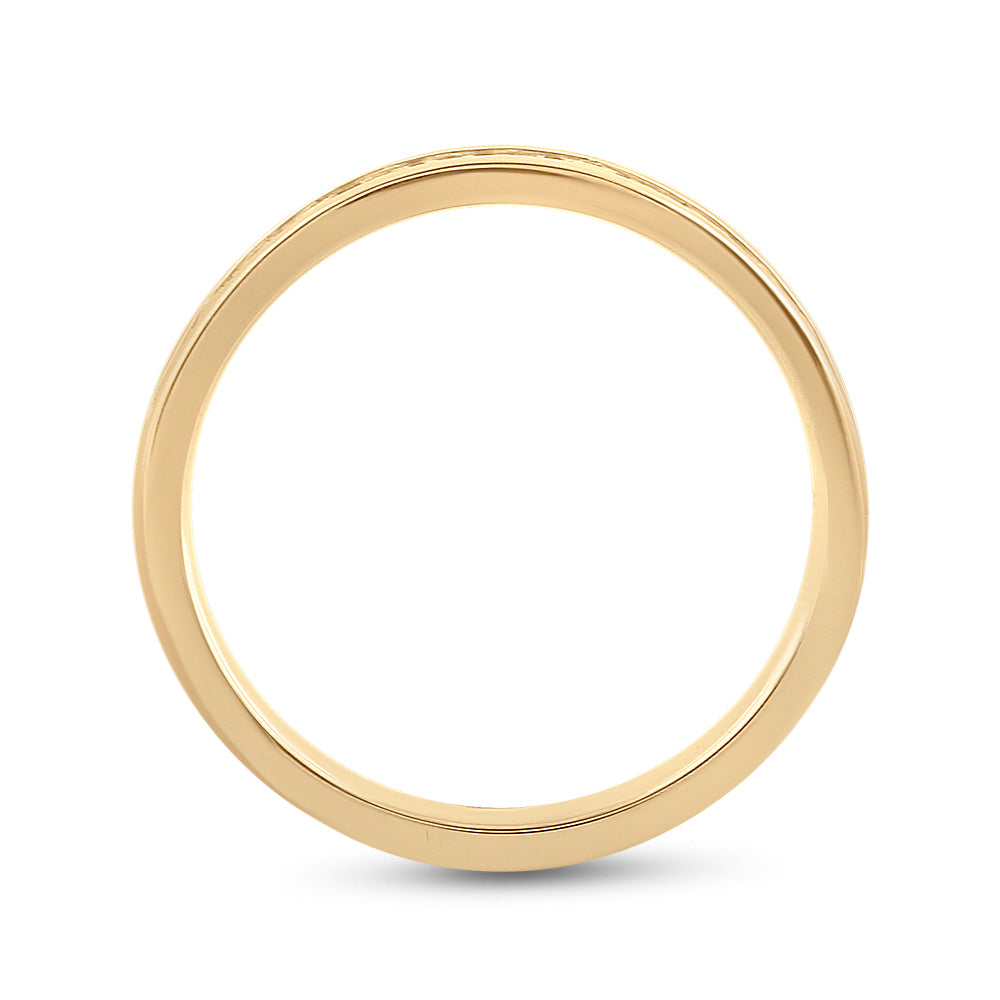 14kt Yellow Gold Womens Machine Set Round Diamond Wedding Channel Band 1/4 Cttw 7 Daisy Joyeria
