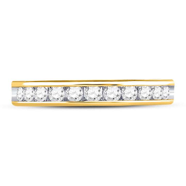 14kt Yellow Gold Womens Round Diamond Single Row Wedding Band 1/2 Cttw 7 Daisy Joyeria