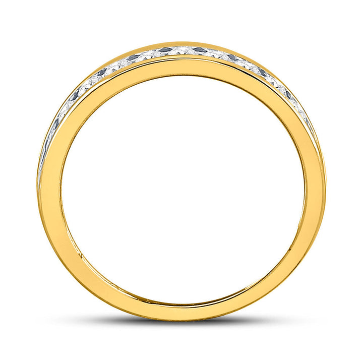 14kt Yellow Gold Womens Round Diamond Single Row Wedding Band 1/2 Cttw 7 Daisy Joyeria